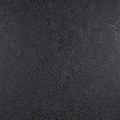 PEBBLESTONE ALOR BLACK SLICED FLAT OVAL NATURAL STONE