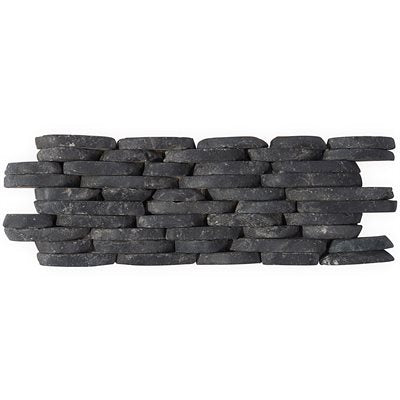 PEBBLESTONE ALOR BLACK STACKED SLICED NATURAL STONE | DM Cape Tile