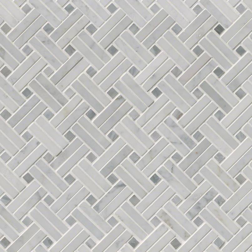 Carrara White Basketweave Pattern-2 Pol