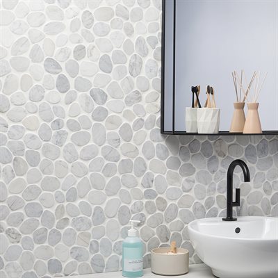 PEBBLESTONE CARRARA XL ROUND NATURAL STONE
