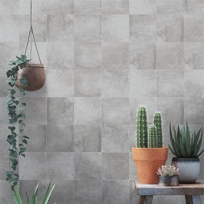 GEOPRISM CEMENT GRAY 8X8 BY ELIZABETH SUTTON