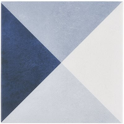 GEOPRISM CEMENT DECO BLUE 8X8 BY ELIZABETH SUTTON