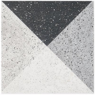 GEOPRISM TERRAZZO DECO GRIGIO 8X8 BY ELIZABETH SUTTON