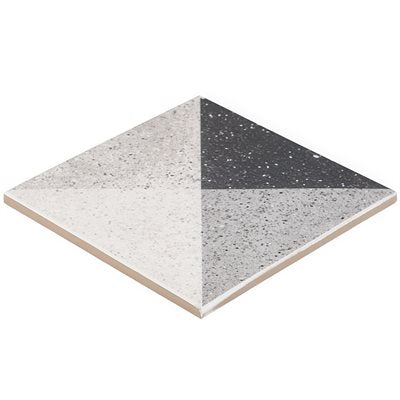 GEOPRISM TERRAZZO DECO GRIGIO 8X8 BY ELIZABETH SUTTON