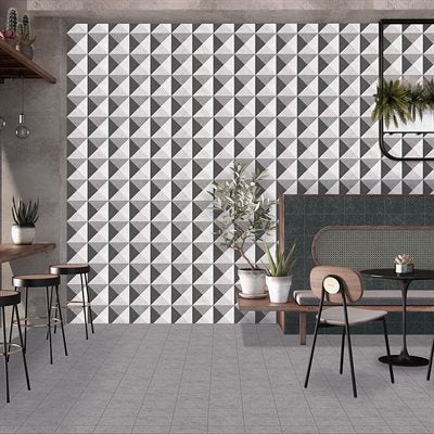 GEOPRISM TERRAZZO DECO GRIGIO 8X8 BY ELIZABETH SUTTON