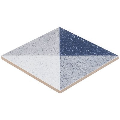 GEOPRISM TERRAZZO DECO NAVY 8X8 BY ELIZABETH SUTTON