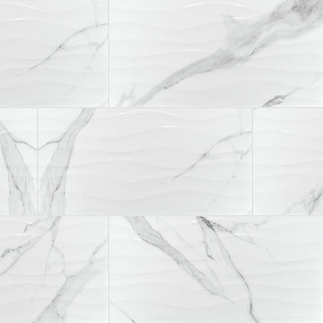 DYMO STATUARY WAVY WHITE 12X24 GLOSSY