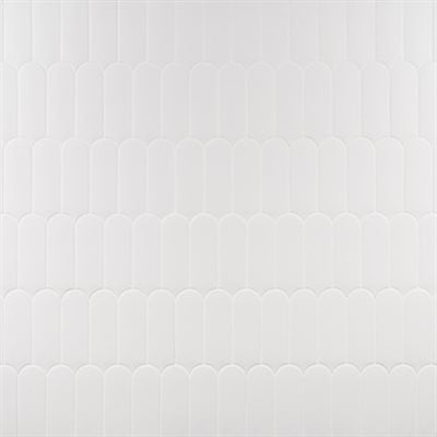 FAN WHITE 3X8 MATTE CERAMIC WALL TILE - DM Cape Tile