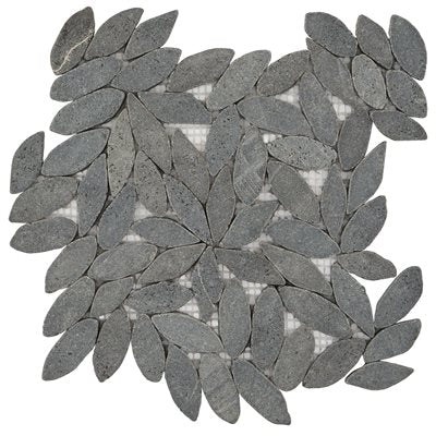 PEBBLESTONE FLOWER BLACK LAVA NATURAL STONE