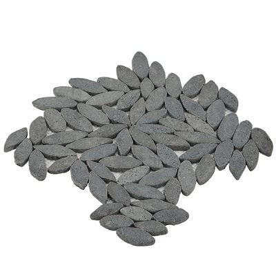 PEBBLESTONE FLOWER BLACK LAVA NATURAL STONE