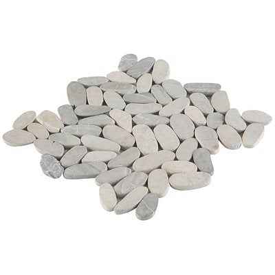 PEBBLESTONE PRAMBANAN GREY SLICED FLAT OVAL NATURAL STONE