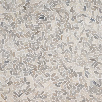 PEBBLESTONE PRAMBANAN GREY SLICED FLAT OVAL NATURAL STONE