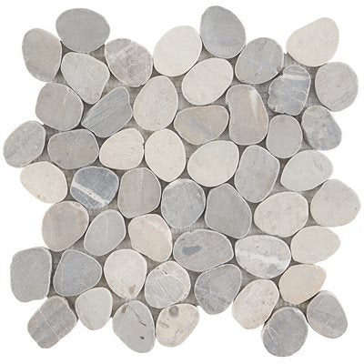 PEBBLESTONE PRAMBANAN GREY SLICED ROUND NATURAL STONE