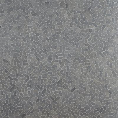 PEBBLESTONE BLACK LAVA SLICED FLAT OVAL NATURAL STONE