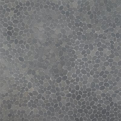 PEBBLESTONE BLACK LAVA SLICED ROUND NATURAL STONE