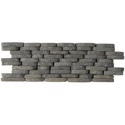 PEBBLESTONE BLACK LAVA STACKED SLICED NATURAL STONE | DM Cape Tile