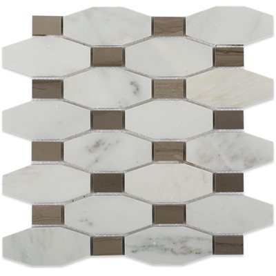LONG OCTAGON PATTERN ASIAN STATUARY & ATHENS GRAY DOT