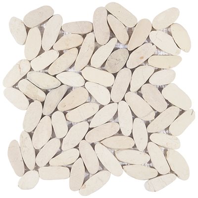 PEBBLESTONE LOVINA WHITE SLICED FLAT OVAL NATURAL STONE