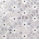 MJ RAIN FLOWER - BARDIGLIO NOUVELATO, WHITE CARRARA WITH BLACK JADE DOT | DM Cape Tile