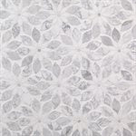MJ RAIN FLOWER - WHITE CARRARA, WHITE THASSOS WITH WHITE CARRARA DOT