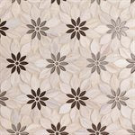 MJ RAIN FLOWER - WOODEN BEIGE, TAUPE & BEIGE GLASS | DM Cape Tile