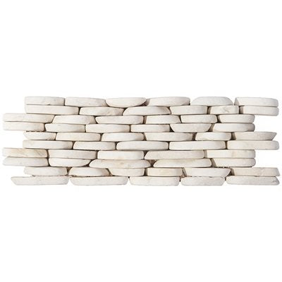 PEBBLESTONE LOVINA WHITE STACKED SLICED NATURAL STONE | DM Cape Tile