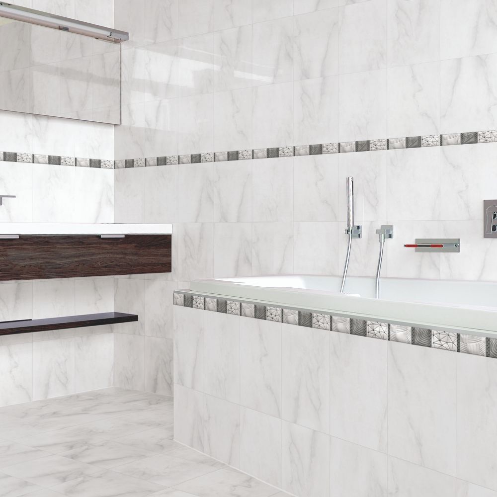 Bista 13"x13" White Porcelain Matte Tile