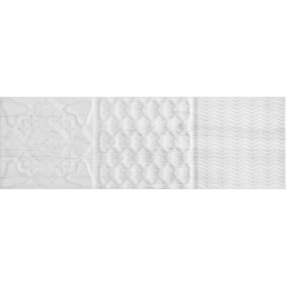 Genesis 4"x12" Blanco Ceramic Glossy Relief Tile