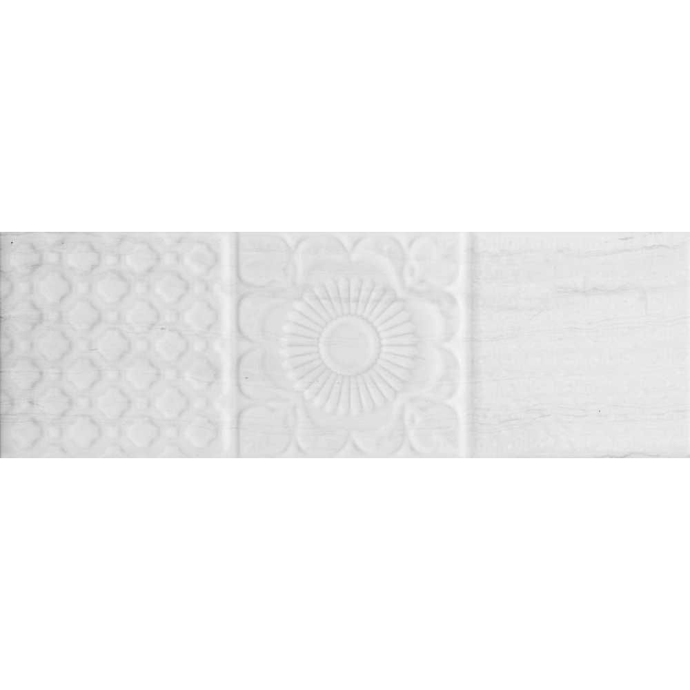 Genesis 4"x12" Blanco Ceramic Glossy Relief Tile