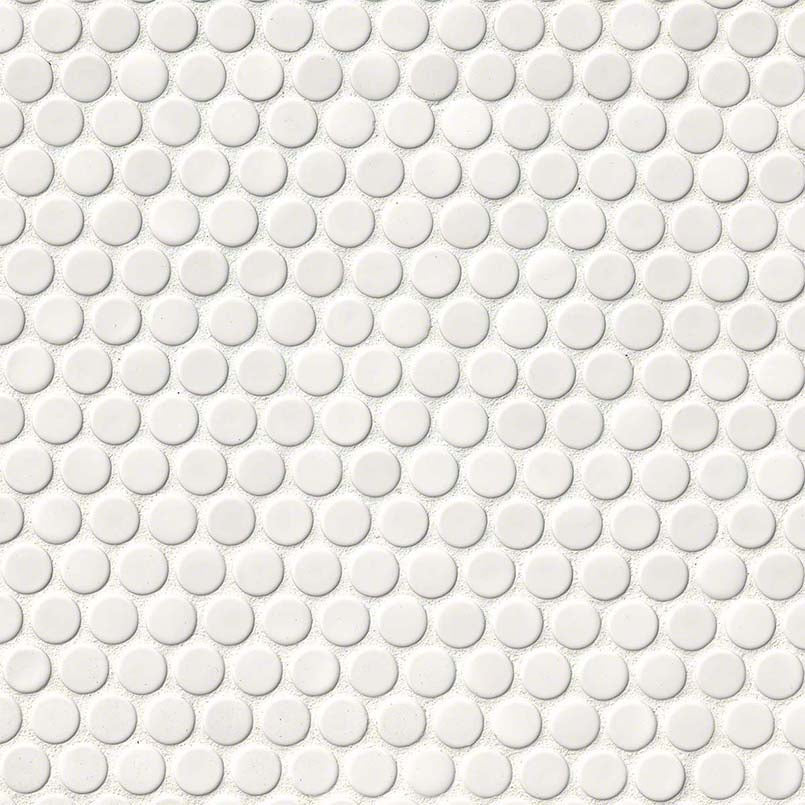 White Glossy Penny Round 6mm