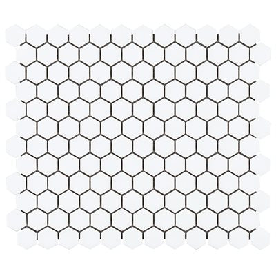 SIMPLE 2.0 SOLID WHITE 1" HEXAGON MATTE | DM Cape Tile