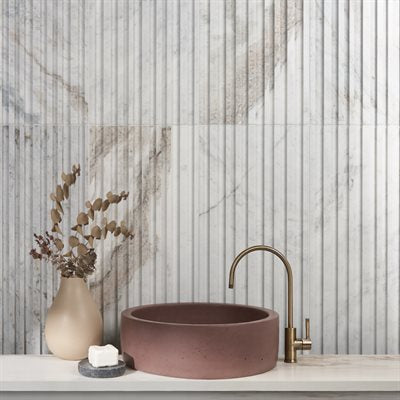 CARVER BARCODE ALASKA WHITE 12X24 DIMENSIONAL POLISHED