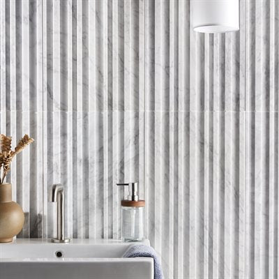 CARVER BARCODE CARRARA 12X24 DIMENSIONAL POLISHED