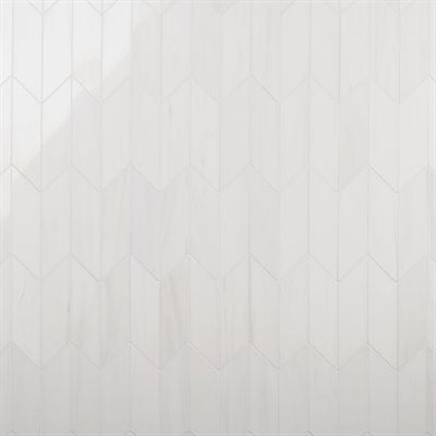 BIANCO DOLOMITE PREMIUM 3X12 CHEVRON POLISHED