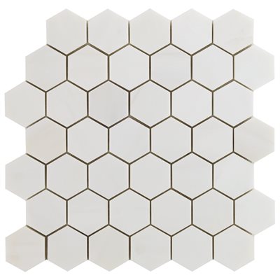 BIANCO DOLOMITE 2” HEX MOSAIC