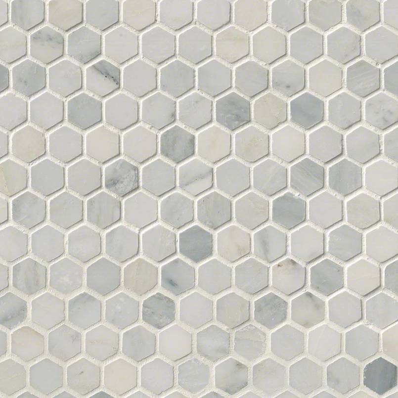 Arabescato Carrara 1" Hexagon Honed