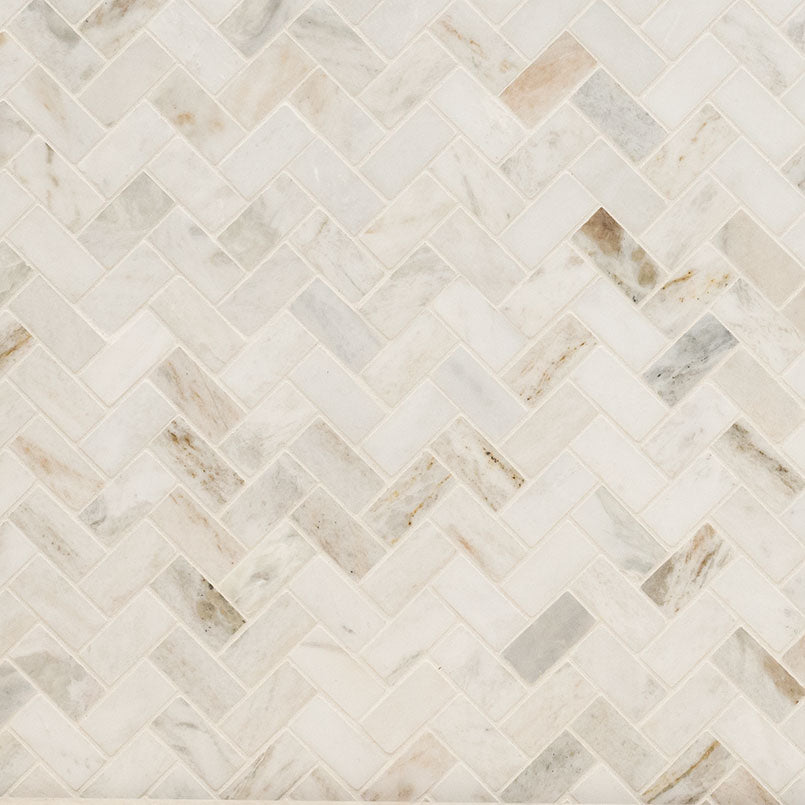 ArabescatoVenatoWhite 1x2Herringbone Hon