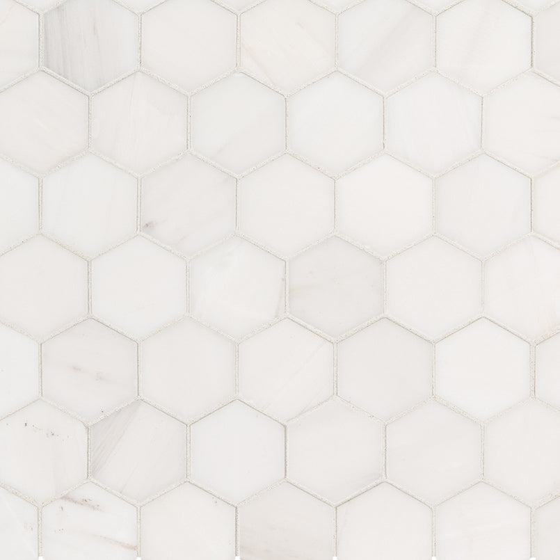 Bianco Dolomite 2" Hexagon Pol