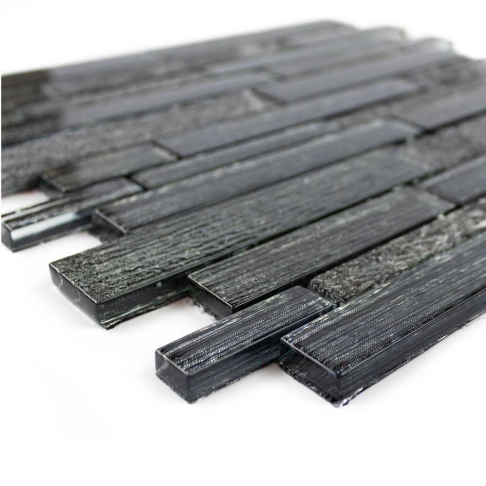 Galaxy Brick Black Glass Shiny Mosaic