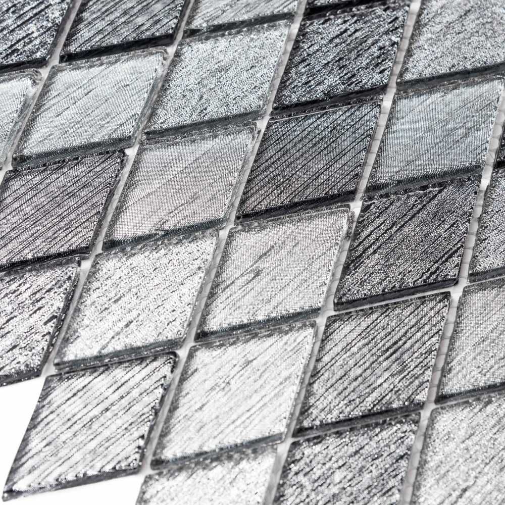 Galaxy Rhombus Silver Glass Shiny Mosaic