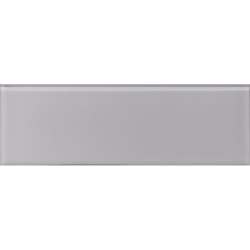 Gotham 4"x12" Light Grey Glass Shiny Mosaic