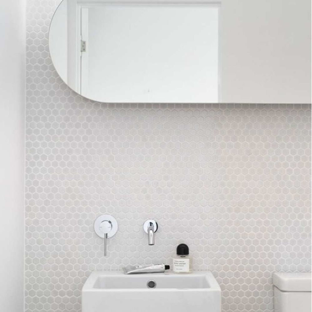 Simply Mosaic Hexagon 1"x1" White Porcelain Matte Mosaic