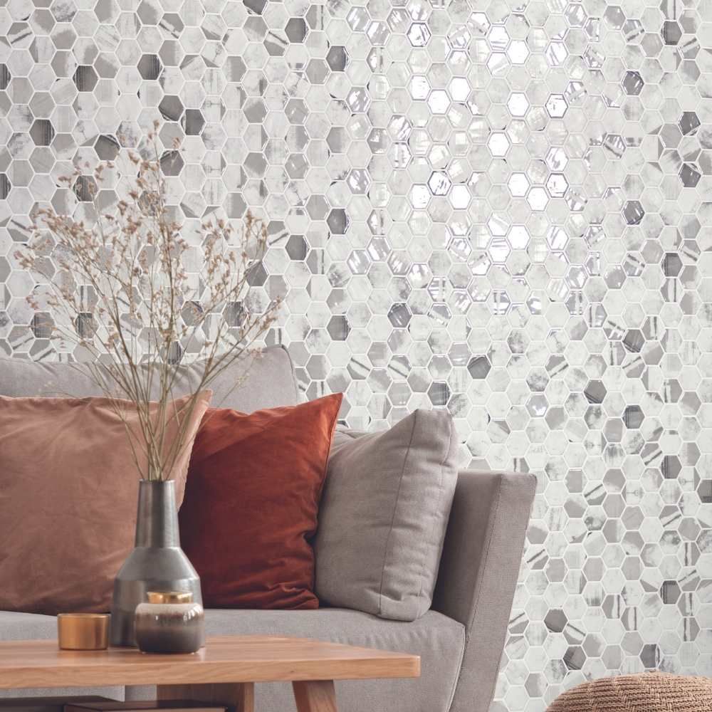 Timeless Hex XL 2"x2" Alaia Recycled Glass Matte Mosaic