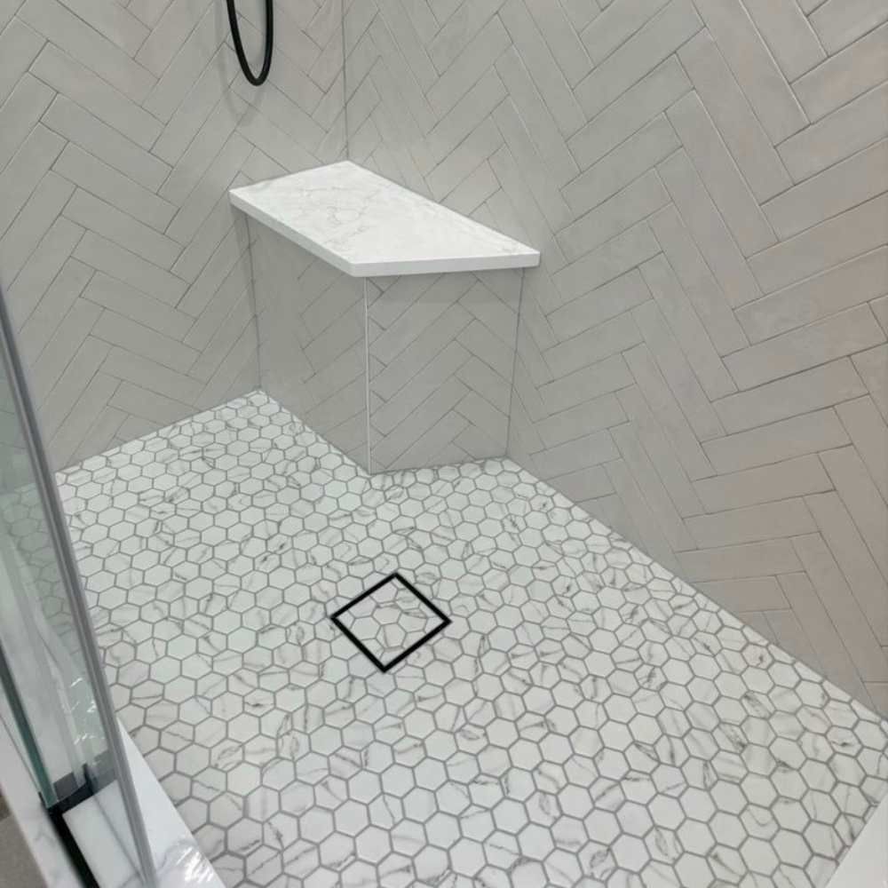 Timeless Hex XL 12"x12" Venato Recycled Glass Matte Mosaic