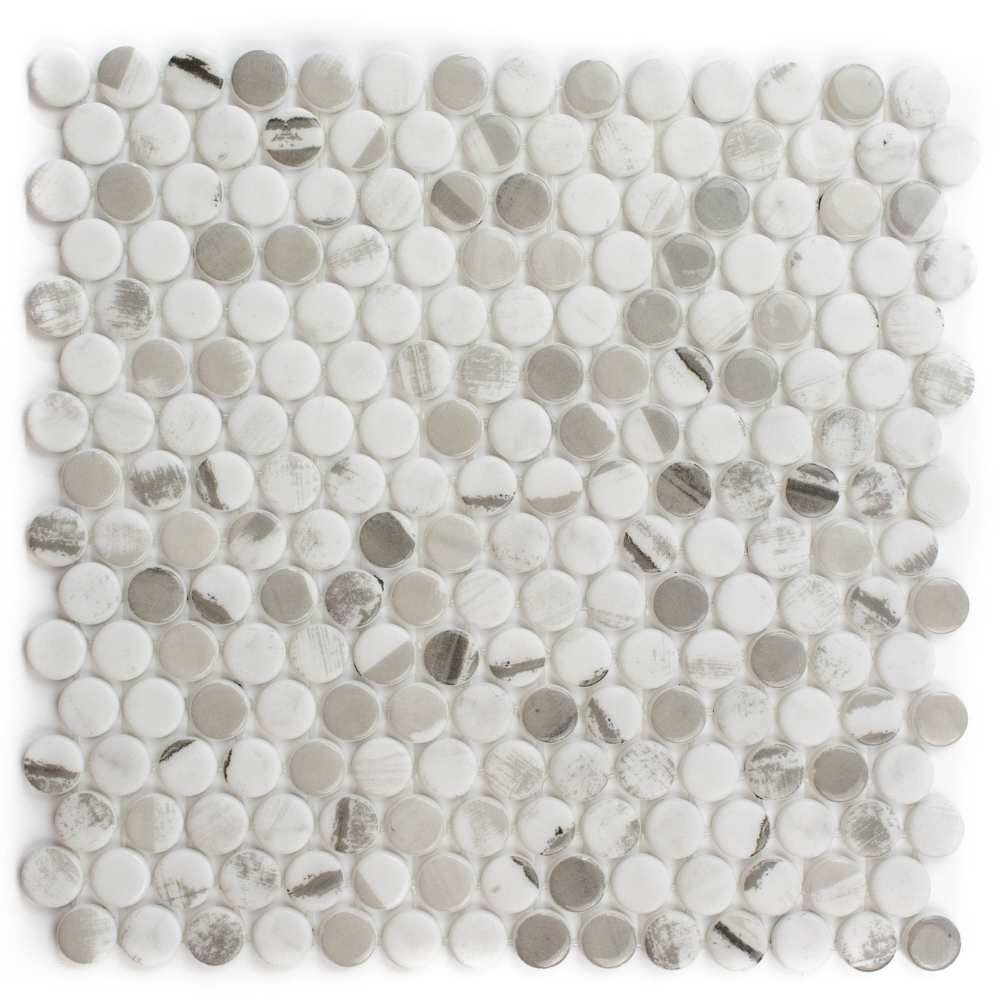 Timeless Penny 12"x12" Alaia Recycled Glass Matte Mosaic