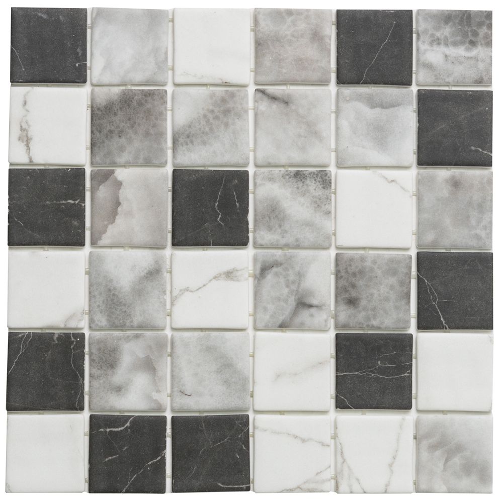 Timeless Penta Mix 2"x2" Shade Recycled Glass Matte Mosaic