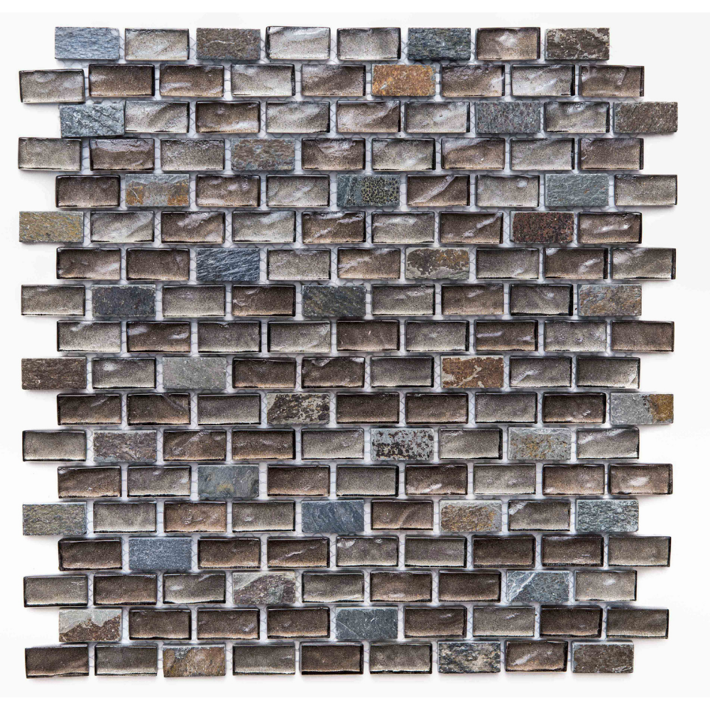 Rustic Mini Brick Noce Glass Mixed Mosaic