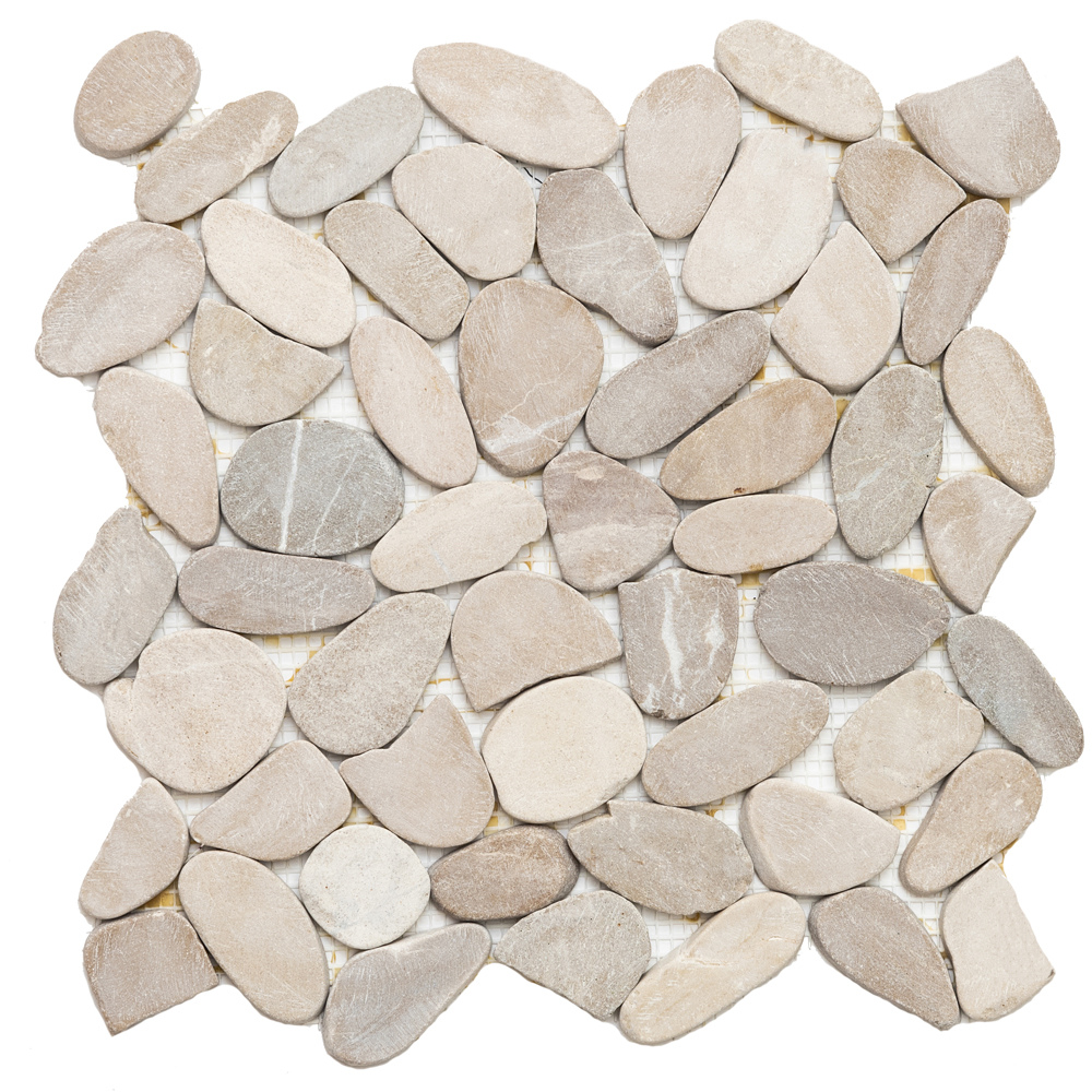 Sliced River 12"x12" Beige Natural Stone Honed Mosaic