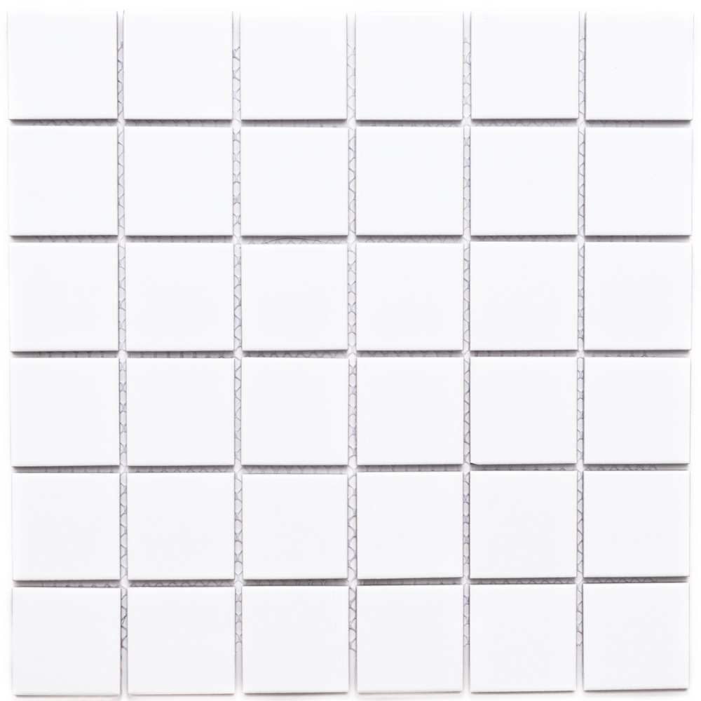 Simply Mosaic Square 2"x2" White Porcelain Matte Mosaic