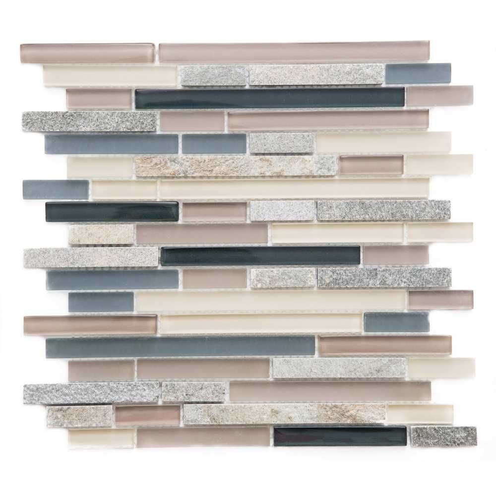 Vetro Marmi 12"x12" Beige Glass Mixed Mosaic